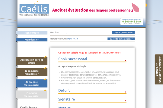Picture of project Web App Caelis - Mathias Standaert